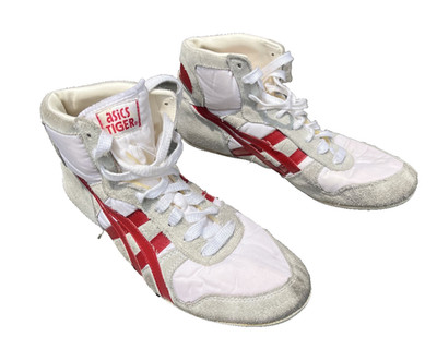 Vintage Asics Tiger Reflex White/Red Wrestling Shoes Size 8.5