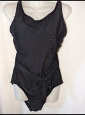 Lands End Black One Piece Bathing Swim Suit Woman's Size 8 Adjustable Straps