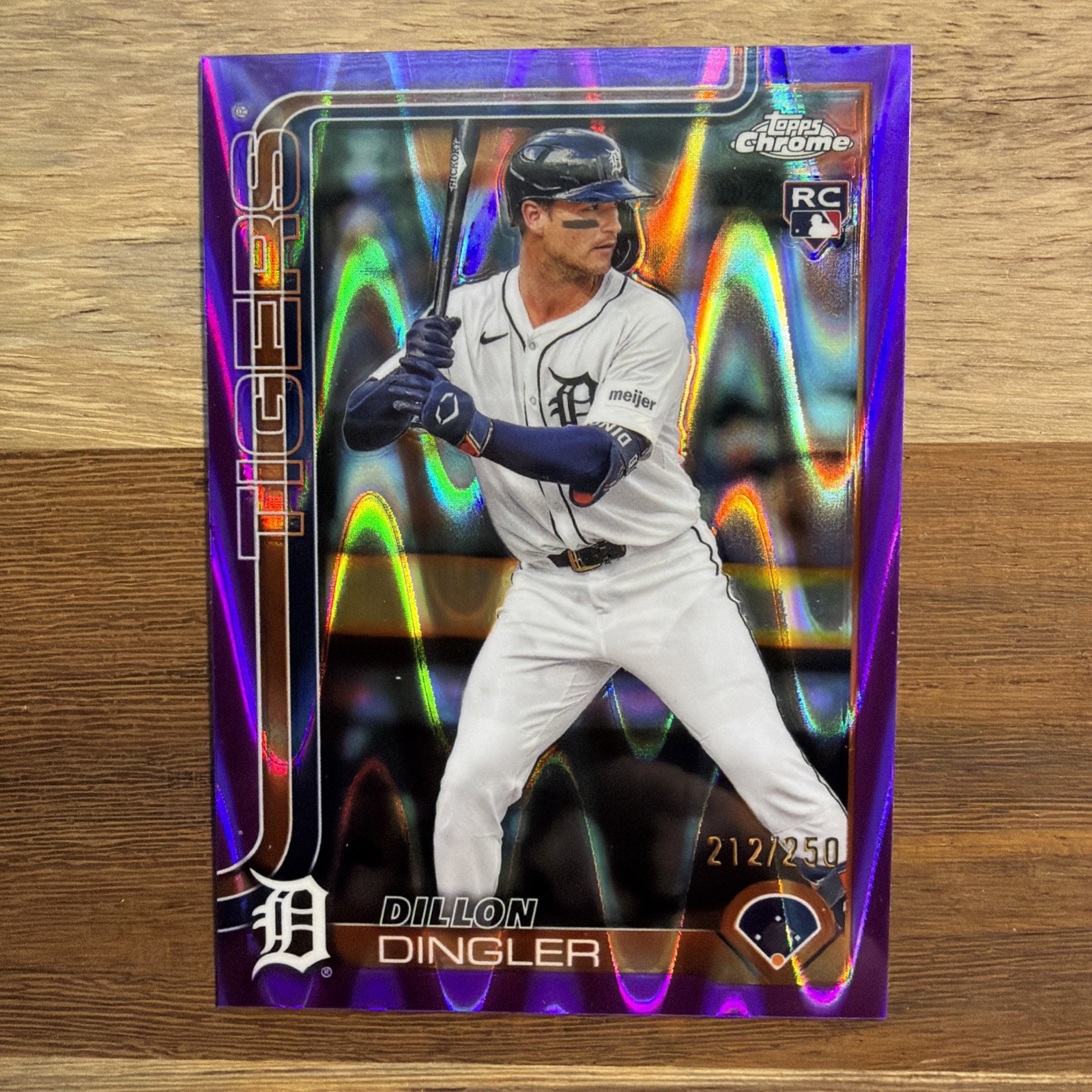 2025 Topps Chrome Dillon Dingler #274 Purple RayWave Refractor /250 (RC)