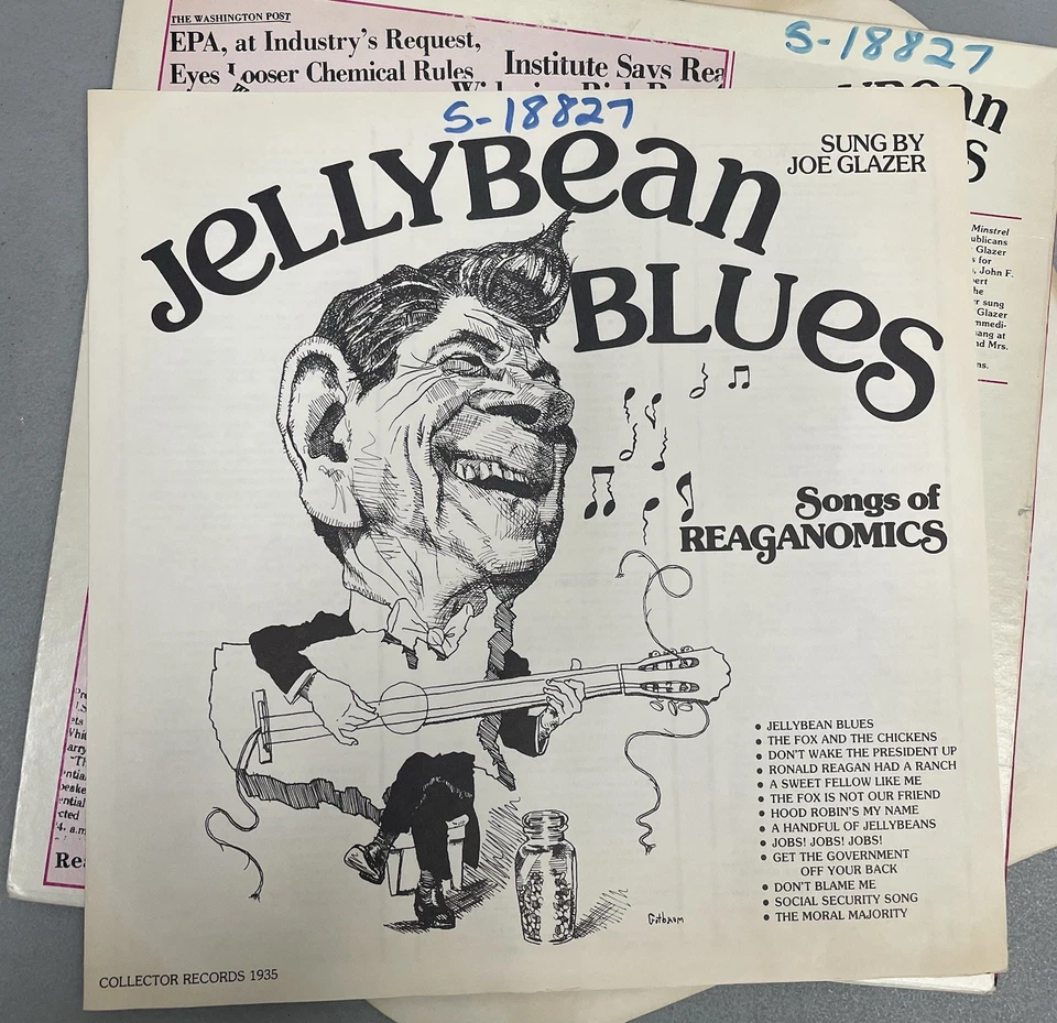 JELLYBEAN BLUES Vintage Vinyl Record By JOE GLAZER Songs Of REAGANOMICS Comedy - Image 3 of 4