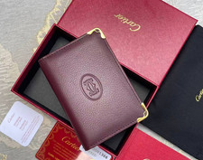 Cartier Must de Cartier 4 Card Holder Wallet   Burgundy Leather   New in Box