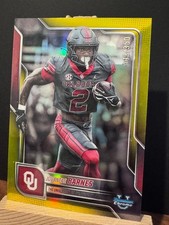 2025 Bowman Chrome U Jovantae Barnes Yellow Refractor /350 Oklahoma
