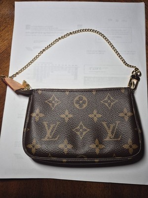 Louis Vuitton Pochette Accessoires Monogram Shoulder Bag Mini Brown Canvas