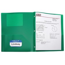 C-Line 3-Prong Poly Portfolio Green