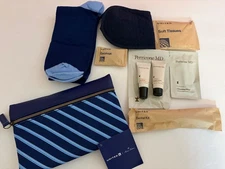 United Airlines Brooks Brothers Amenity Travel Kit Blue Stripe 2025 New