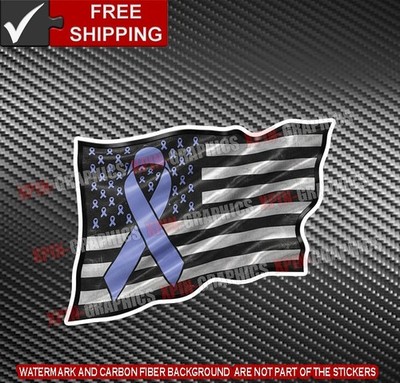 Stomach Cancer Awareness Fight Flag Vinyl Decal Sticker Ribbon D