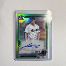 2021 Bowman Jake Eder Chrome Auto 1st Green Refractor #/99