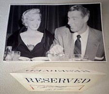 Marilyn Monroe Joe DiMaggio Signed Table Reservation Card With 8x11.5 Photo