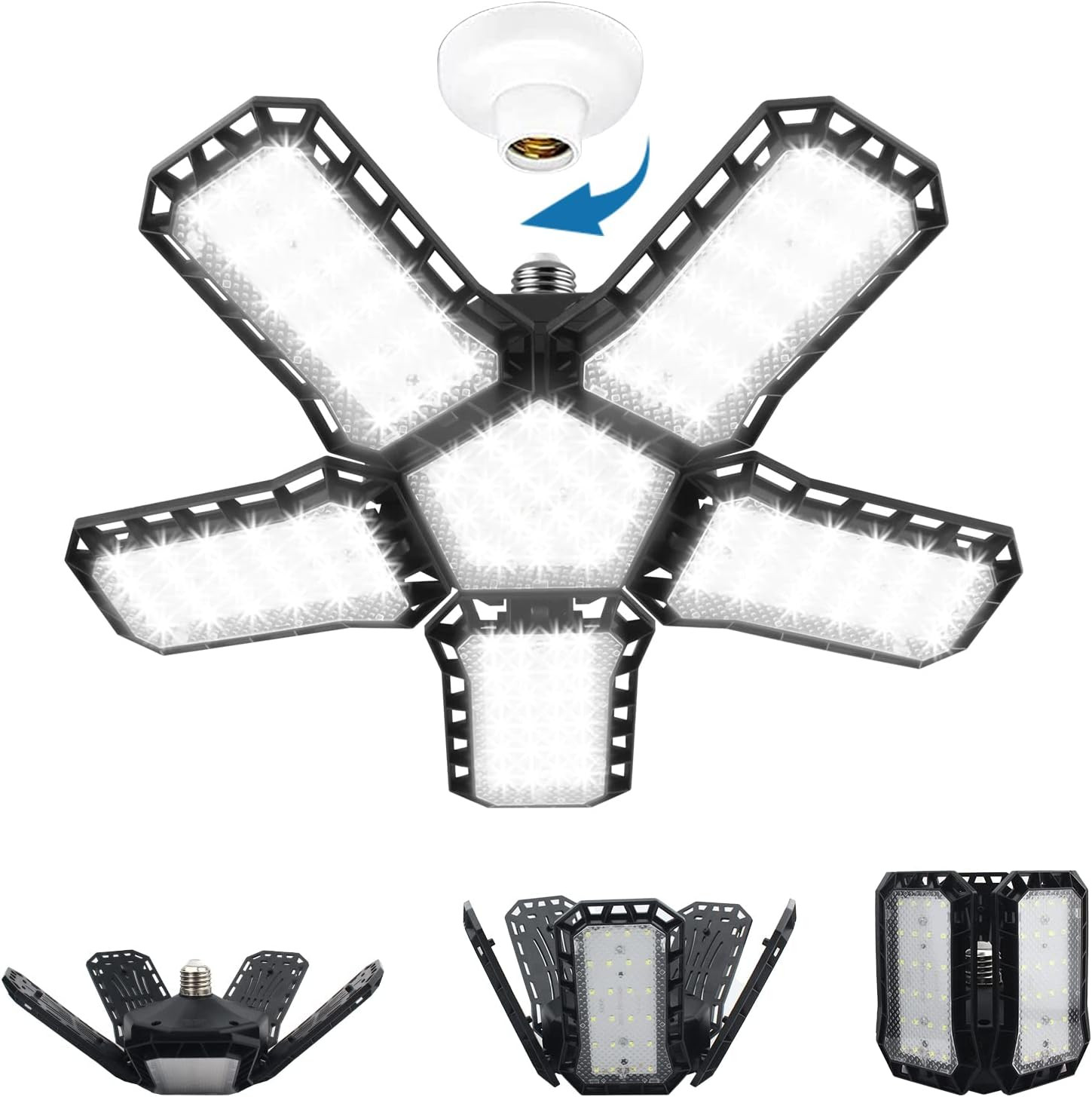 Plafoniera LED Industriale 120W: Luce da Lavoro 12000LM 5 Pannelli