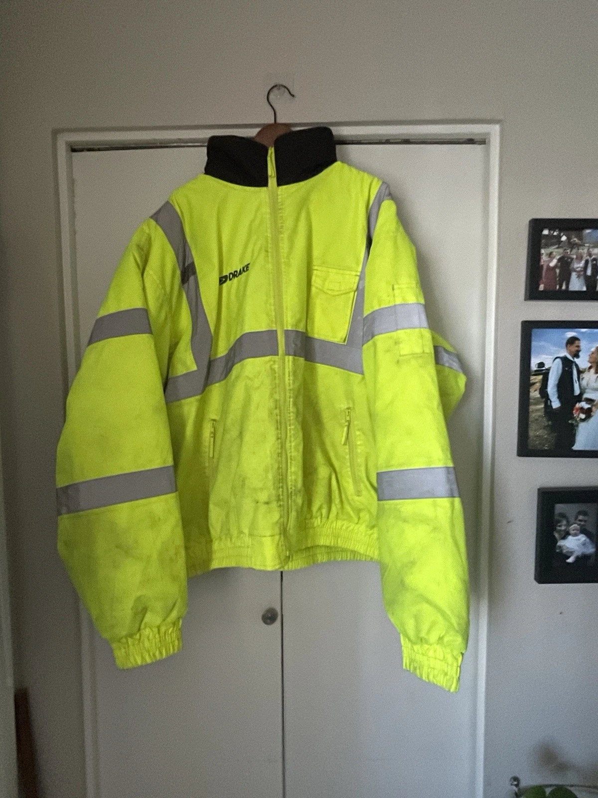 RADWEAR 4X Sz Hi Vis Reflective Safety Bomber Jacket Quilted Liner Construction image 1