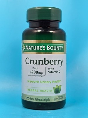 Nature's Bounty Herbal Health Cranberry Softgels, 4200 mg, 120 Ct, Exp 05/2026+