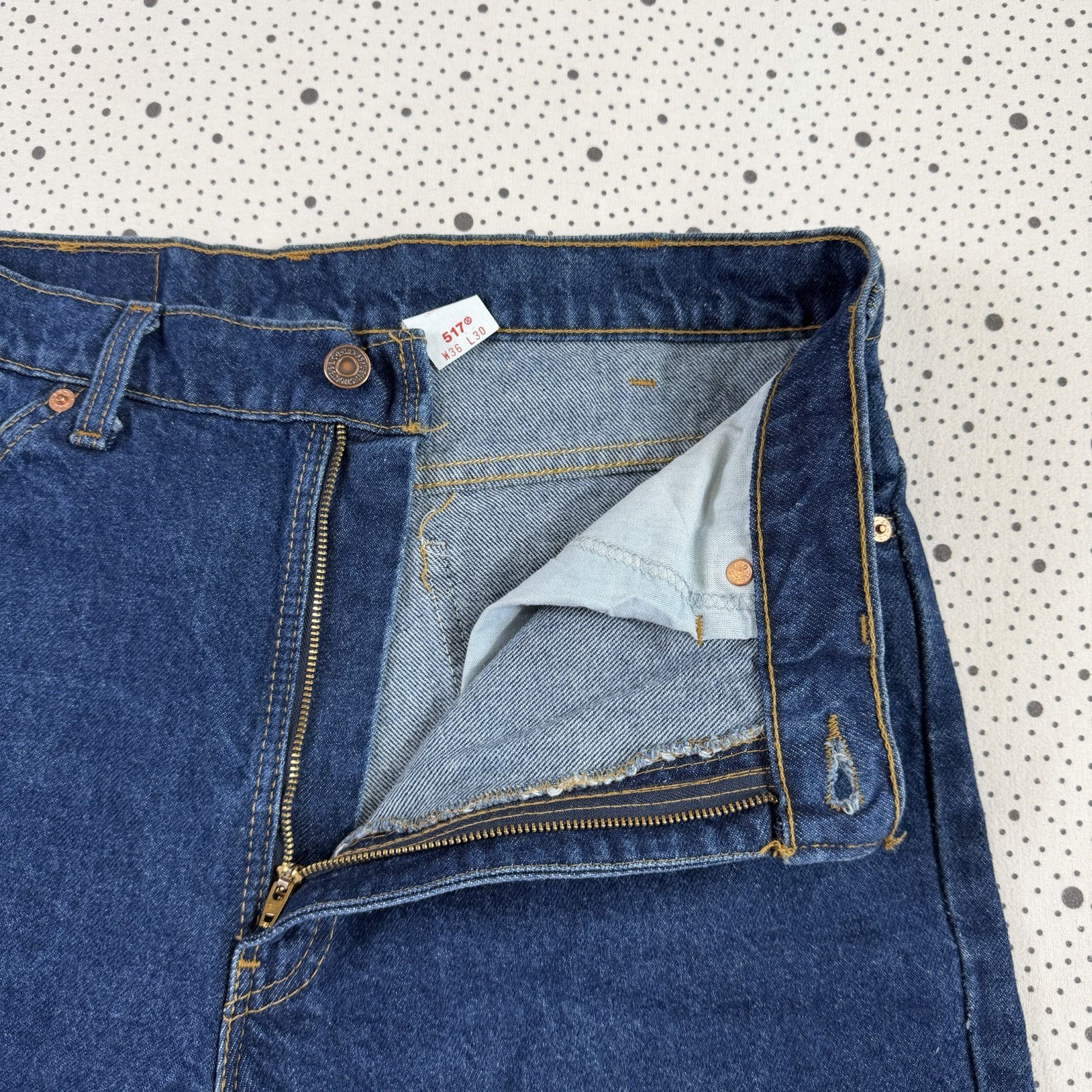 Vintage 1995 Levis 517 Bootcut Jeans Mens 36x30 (33x28) Orange Tab Denim Western thumbnail 4