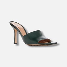 Bottega Veneta Women's Green Square Toe High-Heel Sandals Shoe Size 36