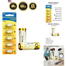 A23 23A 12 Volt Battery 5-Pack, MN21/23 12V Alkaline Battery, Long Lasting fo...