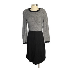 Talbots Sweater Dress NEW Womens Medium Cashmere Blend Black Quiet Luxury NWT