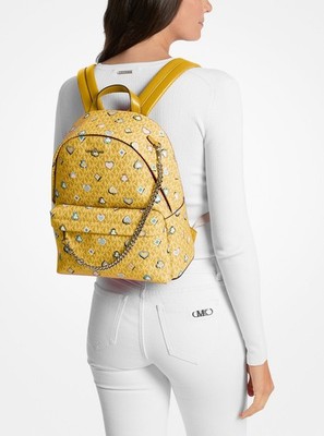 S Michael Kors Slater Medium Chain Backpack Yellow 35F5G04B6I Vegas Print NWT Michael Kors Slater Medium Chain Backpack Yellow 35F5G04B6I  main image 4