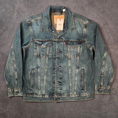 Levis Relaxed Fit Denim Trucker Jacket Mens Medium Blue Jean Cotton Casual
