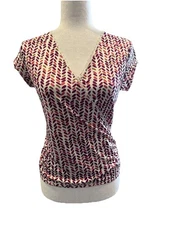 Y2K Top V Neck Surplice Stretch Indie Hot Mom Office Sleeze Small Limited