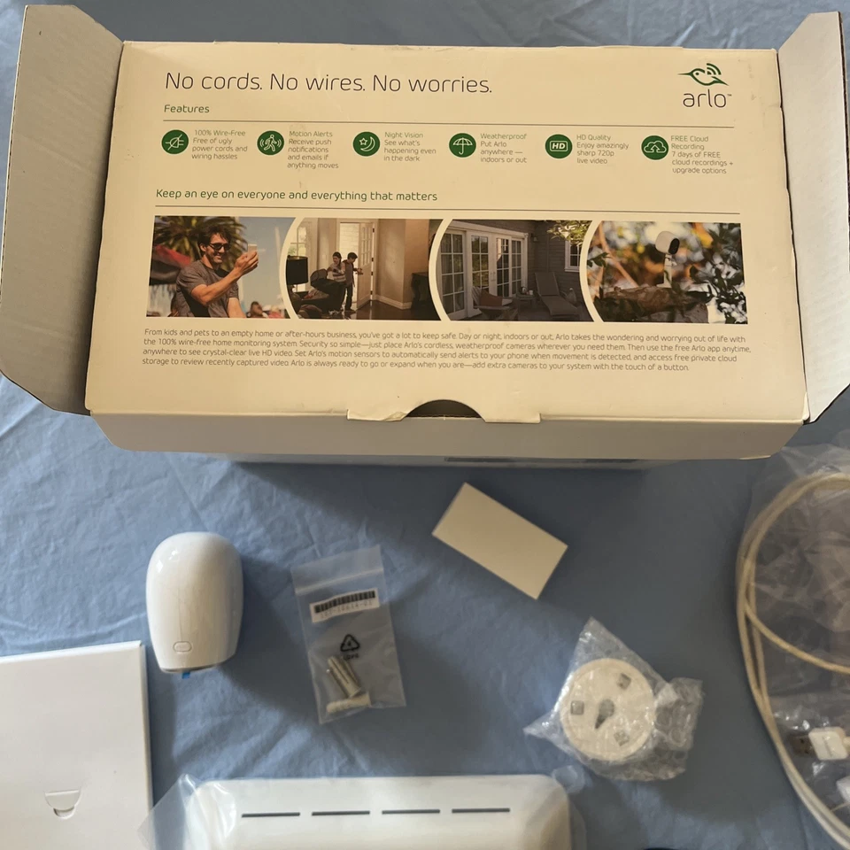  Sistema de cámara de seguridad HD inalámbrico para exteriores Arlo VMS3130 Netgear NUEVO caja abierta Foto 3 de 3