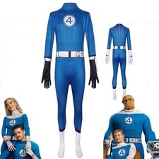 Adult Men Fantastic Four Mr Fantastic Marvel Cosplay Costume Bodysuit Halloween
