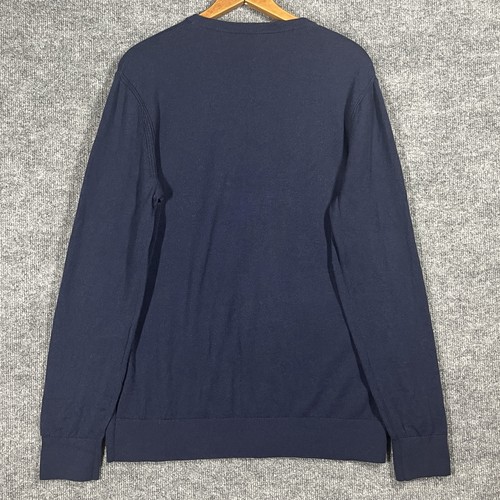 Theory Sweater Mens Size Large Wool Blend Navy Blue Crewneck Knit Soft - Picture 11 of 16
