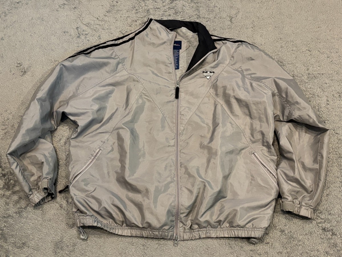 VTG Catalina Jacket Womens XL Silver Nylon Full Zip Windbreaker  display picture 1