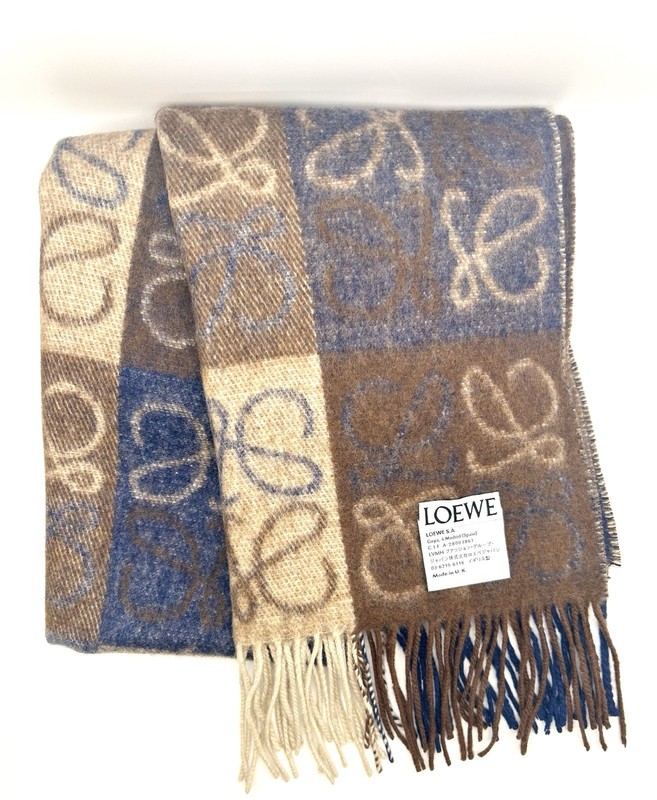 Loewe Anagram Logo Wool & Cashmere Blend Scarf + COA!
