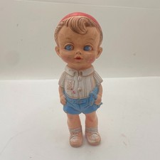 Edward Mobley Rubber Squeak Boy 1958 Red Propeller Beanie Blue Shorts Squeak Toy