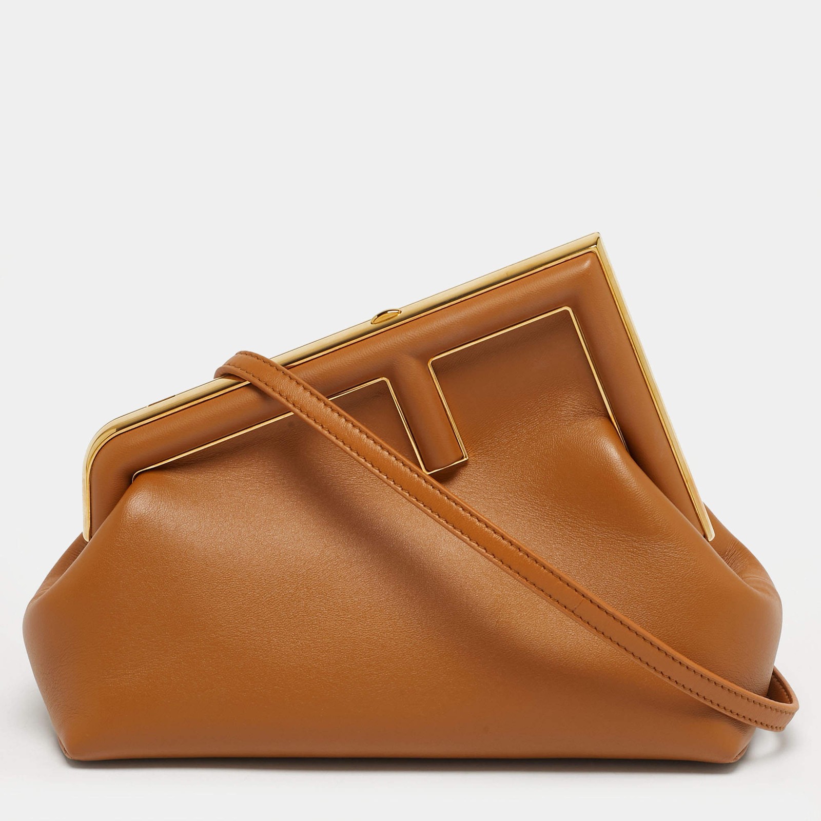 Fendi Small Fendi First Brown Leather Shoulder Bag