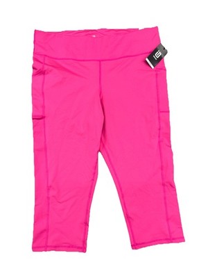 ID Ideology Women s Plus Cropped Leggings Size 2X Pink High Rise Side Pocket NWT