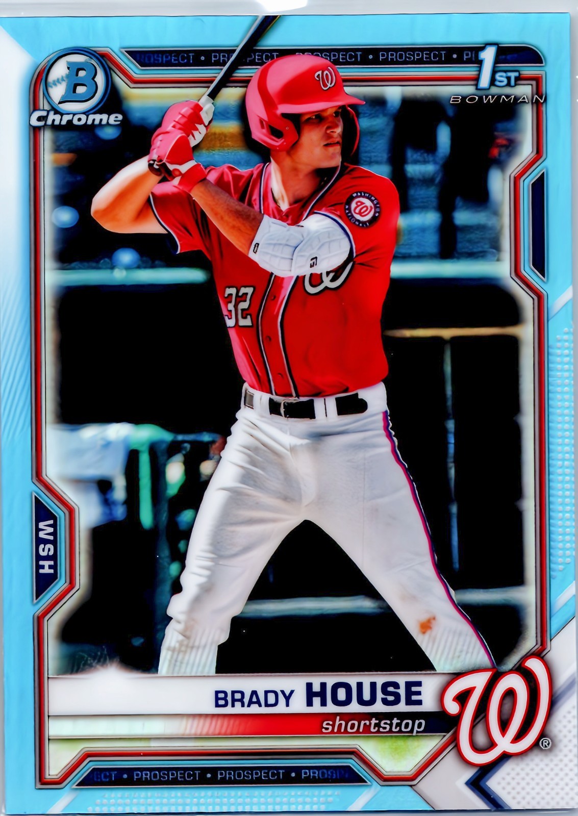 2021 Bowman Chrome Draft Sky Blue Refractor #BDC186 Brady House 1st Bowman