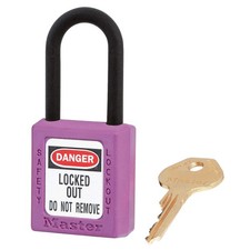MASTER LOCK 406PRP Lockout Padlock,KD,Purple,1-3/4"H 6MCP9
