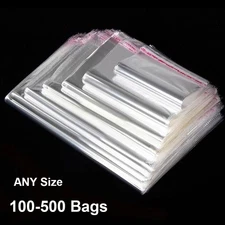 Clear Poly Bags Resealable Plastic Packing T-Shirt Apparel Self Seal Cello Lip