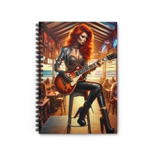 Red fox guitar chick Spiral Notebook - Ruled Line