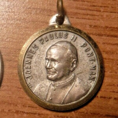 Gold and Silver Tone Pope John Paul II, Our Lady of Fatima Catholic ...