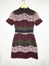 Ted Baker Latoya Highneck Multi Color Lace Dress Size 1. MSRP 335
