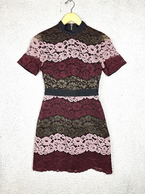 Ted Baker Latoya Highneck Multi Color Lace Dress Size 1. MSRP $335 | eBay