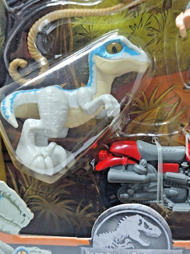 Fisher Price Imaginext Jurassic World Owen & Blue Raptor Dinosaur Motorcycle Toy - Picture 4 of 17