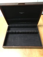 Wright Kay Wood Storage Chest Flatware Case Silverware Box 12 setting