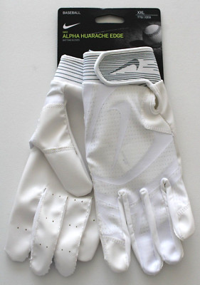 Nike Alpha Huarache Edge Batting Gloves Adult 2XL White/Grey