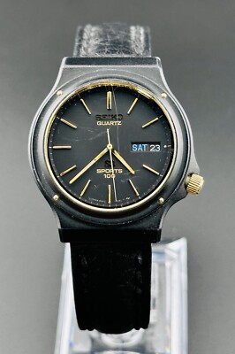 Rare Working Vintage Seiko 6923-7069 SQ Sports 100 Men's Watch Day