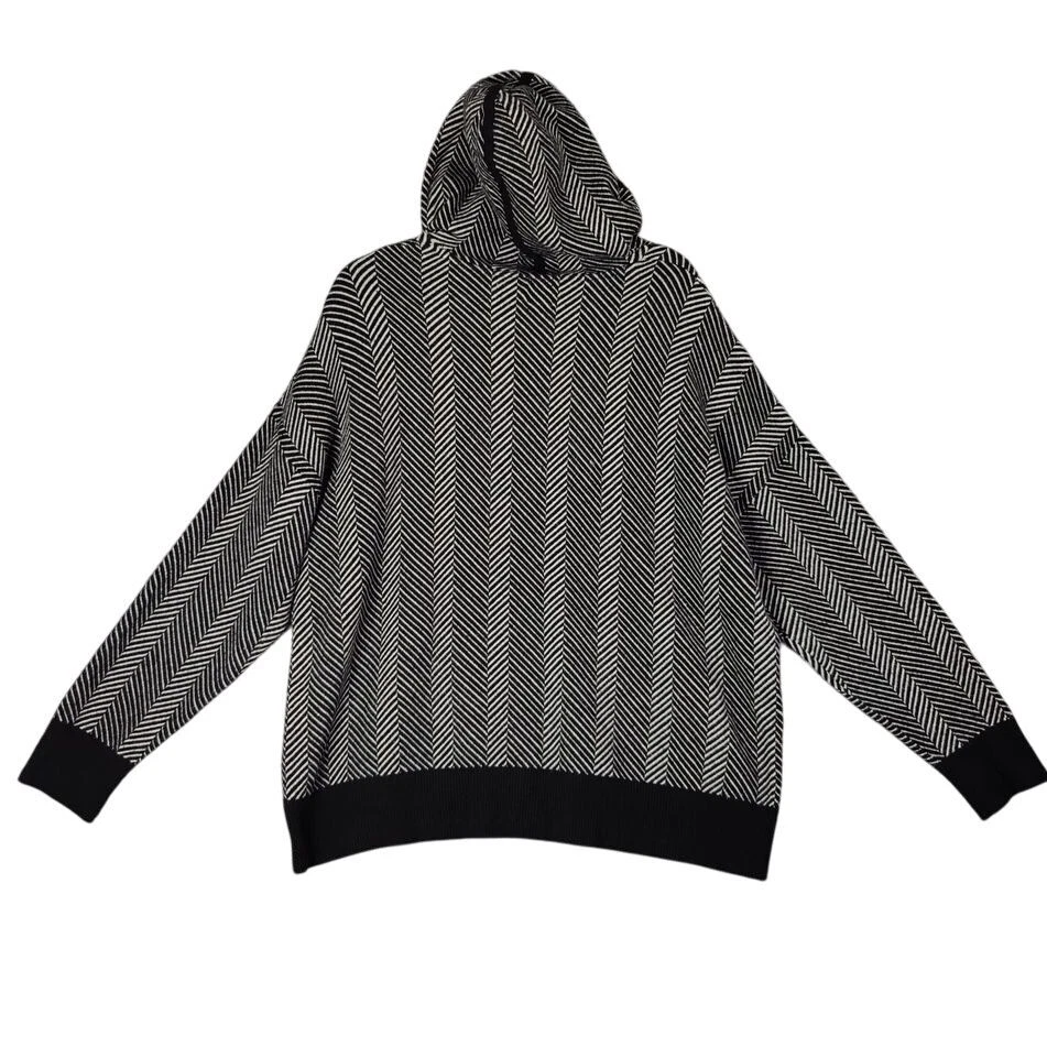 Sudadera con Capucha JOIE para Mujer Talla 2X Chevron Rayas Pullover Tejido Pesado Cálida Cómoda Foto 2 de 4