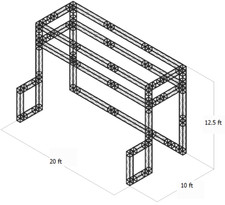 Trade Show Booth Trusses DJ Stage 20ftx10ftx12.5ft Metal Black Truss box