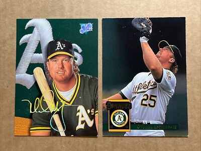 Mark McGwire 1993 Leaf Studio & 1994 Donruss Baseball Cards. A s