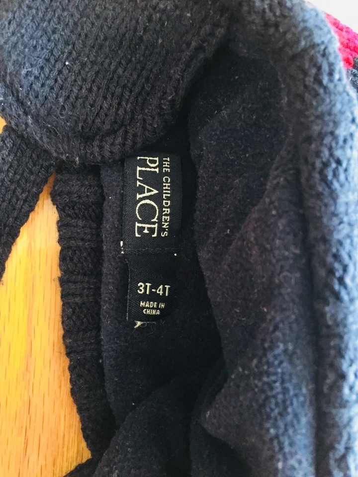 CHAPÉU DE INVERNO MACIO QUENTE MENINO/MENINA INFANTIL LISTRA AZUL/VERMELHA TAMANHO 3T-4T  - Imagem 2 de 2