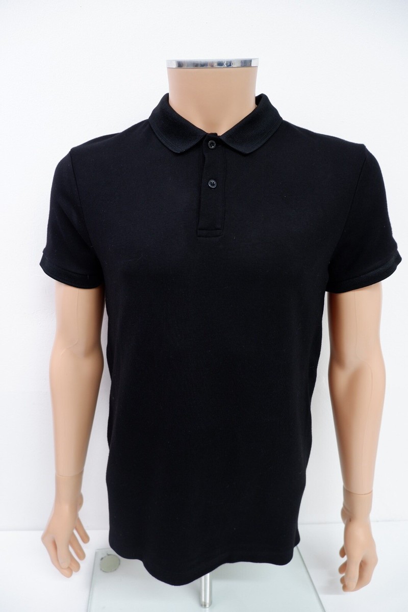 MCQ Alexander McQueen Mens Collared Polo Top Size XL Short Sleeve Black
