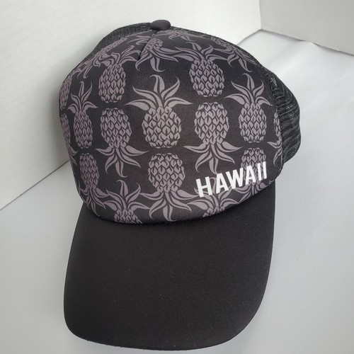 Surfware Hawaiian Classics Black Trucker Snap Back Hat Pineapple Designs mesh - Picture 8 of 9