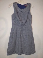 Cotton Counter Dress Size 6 US Purple And White With Pockets, Zip Up Back