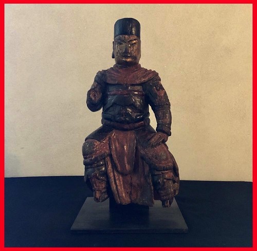 Ancient Wooden Statue Wooden Statue Ming Dynasty Chinese Art & Antiques - Picture 1 of 7