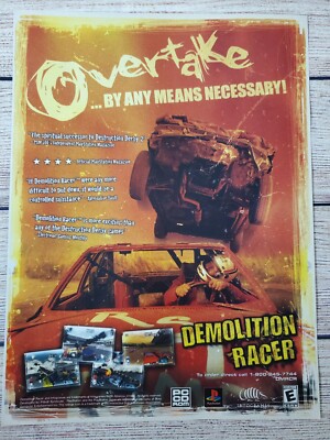 Demolition Racer Playstation 1 PS1 PC Game Promo Ad Art Print Poster ...